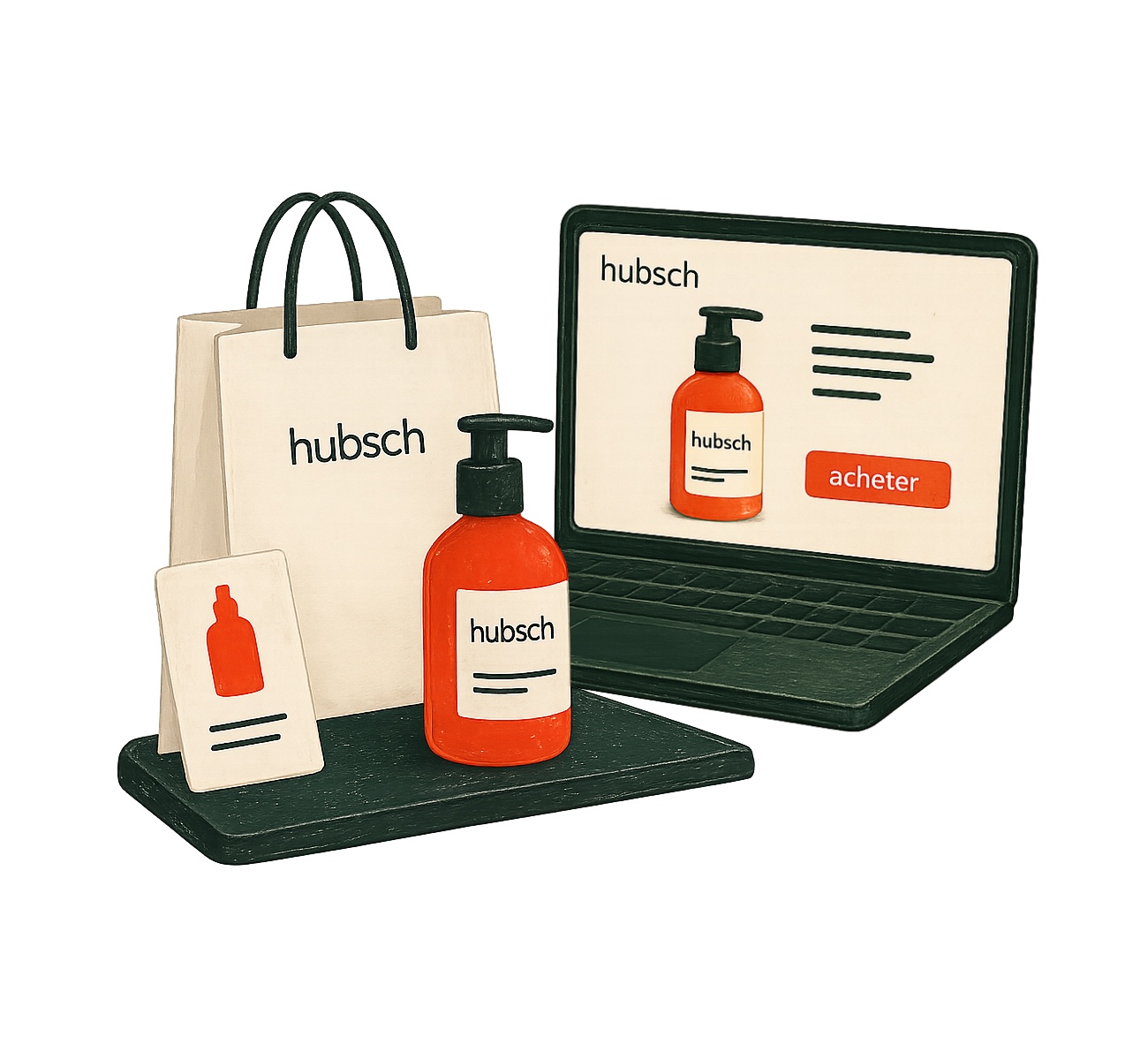 Illustration retail et e-retail Hubsch